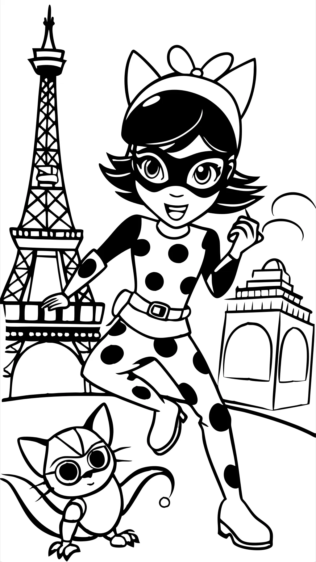 coloriage de ladybug et de chat noir